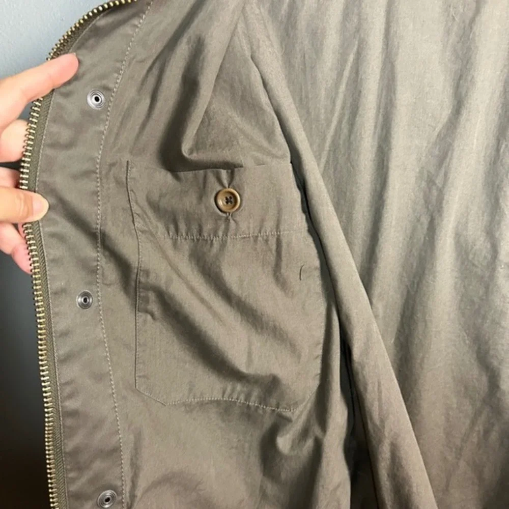 Banana‎ Republic Field Jacket Men's Small Canvas Olive Green Corduroy Barn Chore